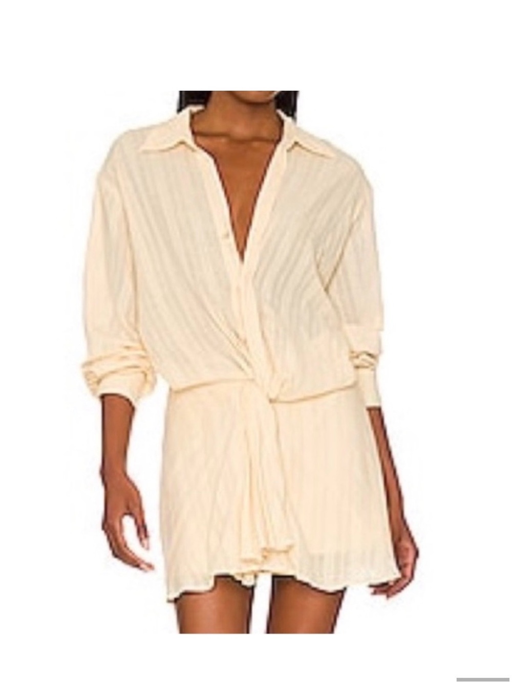 Free People Light Yellow Pleated Button-Front Mini Dress - Size S|P